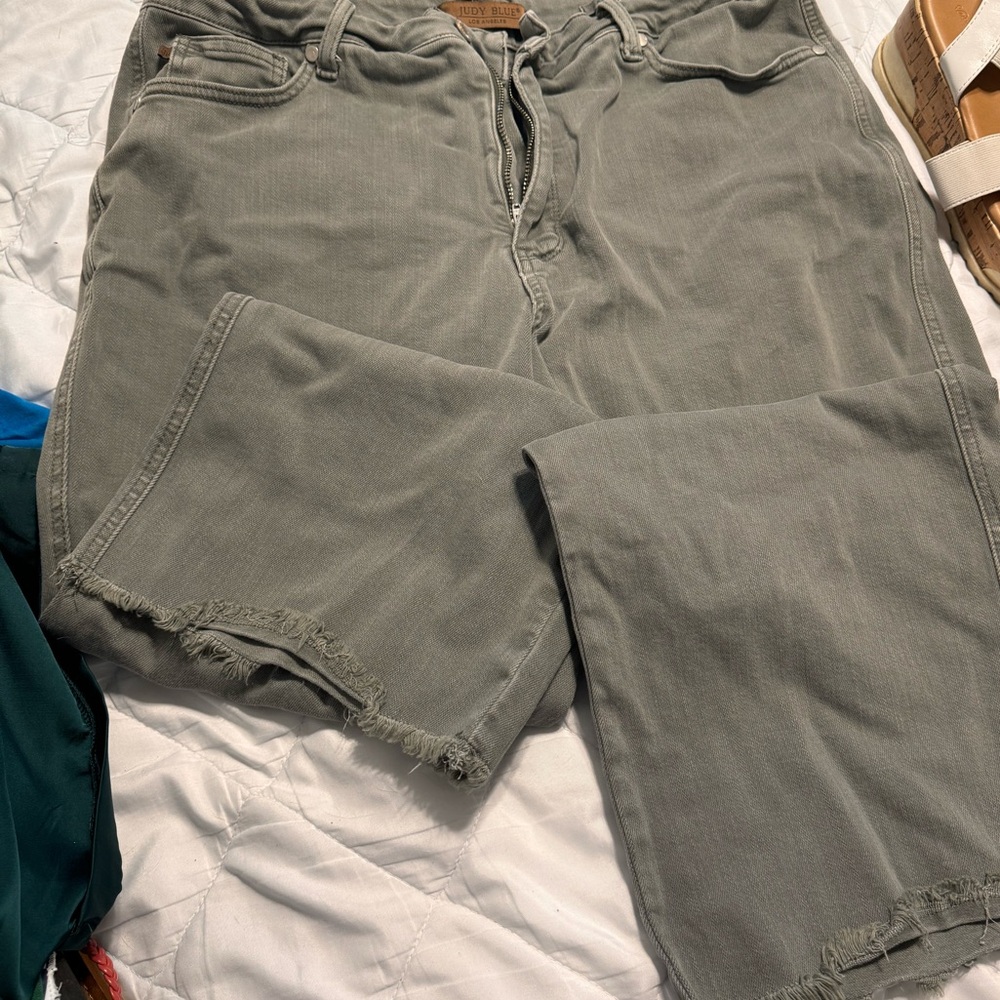 Judy Blue cropped olive jeans